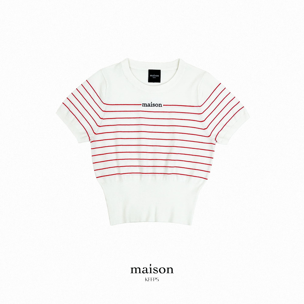 Ivory-Red Striped