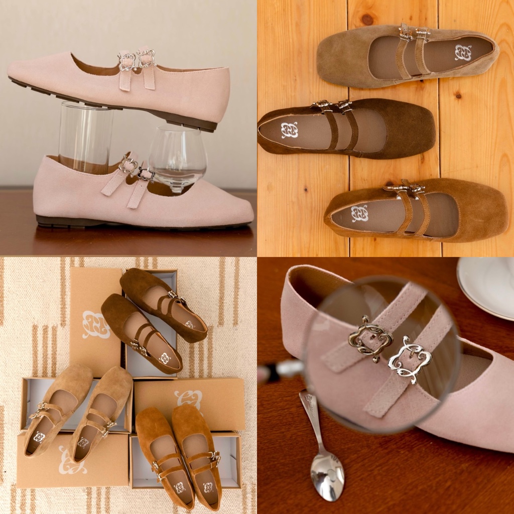 Hazel Suede Mary Jane Shoes by CHUUCHOP